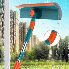 RSC Marketim 180 Derece Dönebilen Teleskopik Çift Taraflı Pratik Cam Silme Aparatı Uzayabilen Cam Silme Paspası