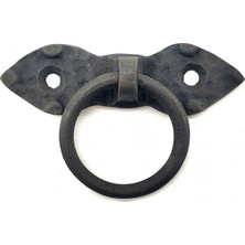 Freedom Storee Antika Tarz Dekoratif Pirinç Yaprak Mobilya Kulbu, Kapı Kilit Halkası - 80 Mm, Oksit