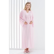 Erdeniz Tekstil Hamile Gecelik ve Sabahlık Takımı/bisiklet Yaka/nefes Alan Pamuk Viskoz Kumaş/şık Danteldetaylı -2’li Set-Pregnant CLOTHING(2269)