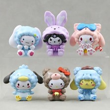 Meyra Accessories 6 Adet Sanrio Kawaii Kuromi Cinnamorol My Melody Karekter Oyuncak Son Kalite Oyuncak Set 6lı Paket
