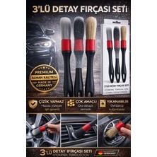 Elvera 3’lü Detay Temizlik Fırçası Seti – Araç Içi & Dışı Profesyonel Detailing Fırçaları