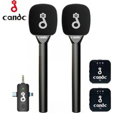 Freedom Storee Çift Mikrofonlu Profosyonel Kablosuz Yüksek Kaliteli Ses Kaydı Röportaj Mikrofonu