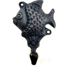 Freedom Storee Antika Tarz Dekoratif Pirinç Balık Figürlü Askı - 84X51MM, Oksit