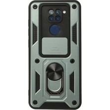 Freedom Storee Xiaomi Redmi Note 9 Kılıf Pars Lens Yüzüklü Silikon - Yeşil