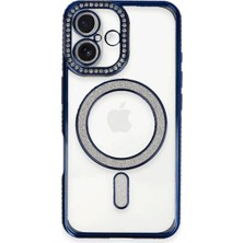 Freedom Storee Apple Iphone 16 Kılıf Joke Simli Magneticsafe Kılıf - Lacivert