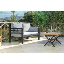 Vivense Kappis Metal Sofa Sedir Ikili Koltuk, Füme, 70X140