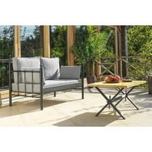 Vivense Lalas Metal Sofa Sedir Ikili Koltuk, Füme, 70X140