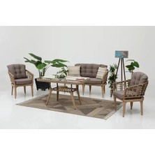 Vivense Varago Rattan Bahçe Balkon Seti, Krem