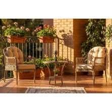 Vivense Tosi Rattan Bahçe Balkon Seti, Krem