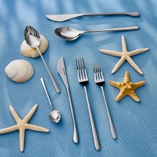 Karaca Seashell 316+ 84 Parça 12 Kişilik Çatal Kaşık Bıçak Takımı, Platin