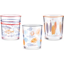 Karaca Marine 3'lü Su Bardağı 260 Ml, Mavi