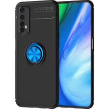 Magicool Realme 7 Kılıf Range Yüzüklü Silikon - Siyah-Mavi