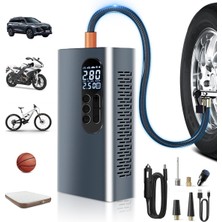 PremiumPort Kablosuz Taşınabilir Lastik Şişirici, Hava Kompresör, Ekranlı ve Basınç Algılamalı