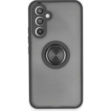 Magicool Samsung Galaxy A34 5g Kılıf Montreal Yüzüklü Silikon Kapak - Siyah