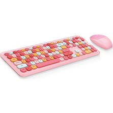 Marsilyan Mofii NO666 Pembe Klavye Mouse Set