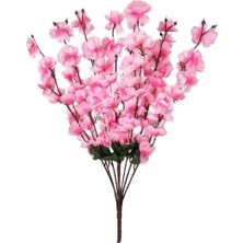Nettenevime Pembe Yapay Çiçek Bahardalı Japon Kiraz Çiçeği 9 Dallı Kumaş Demet 57 cm