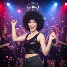 Pileli Store Animasyon Parti ve Palyaço Peruğu - Siyah