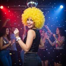 Pileli Store Animasyon Parti ve Palyaço Peruğu - Sarı