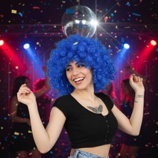 Pileli Store Animasyon Parti ve Palyaço Peruğu - Koyu Mavi