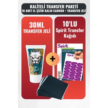 PremiumPort 10 Adet Kalın Transfer Kağıdı ve 30 ml Stencil Jeli Şablon Seti