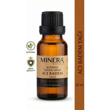 Minera Vital Acı Badem Yağı 20 ml (Bitter Almond Oil) %100 Saf Soğuk Sıkım Damlalıklı Cam Şişe
