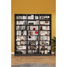 Asra Trend Lüks 24 Raf Ayarlanabilir Ev Ofis Kitaplık %100 MDF Dekoratif Kütüphane Kitaplık K27
