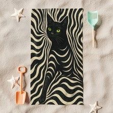 Kedi Desenli Plaj Havlusu M119
