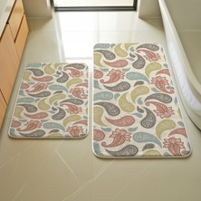 Renkli Etnik Desen 2'li Paspas Takımı