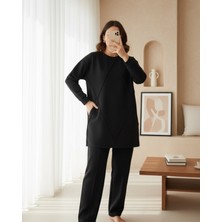 Moda Morfo Çimalı Ikili Takım -Siyah