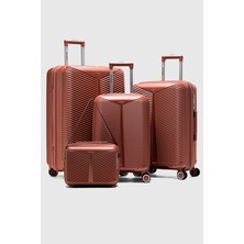 Fiyaka Bilbao 4'lü Boy Polipropilen Süper Esnek Kırılmaz Tekerlekli Valiz Bavul Seyahat