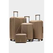 Fiyaka Bilbao 4'lü Boy Polipropilen Süper Esnek Kırılmaz Tekerlekli Valiz Bavul Seyahat