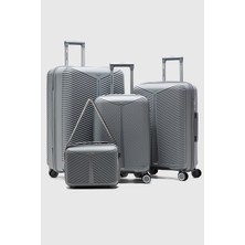 Fiyaka Bilbao 4'lü Boy Polipropilen Süper Esnek Kırılmaz Tekerlekli Valiz Bavul Seyahat