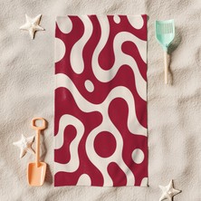 Kırmızı Desenli Plaj Havlusu M114