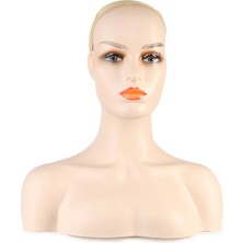 Pileli Store Omuzlu Peruk Kafa Mankeni - Beyaz Tenli