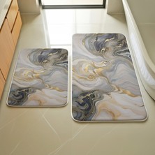 Mermer Desen 2'li Paspas Takımı