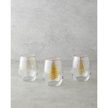 English Home Glitter Cam 3'lü Bardak 350 ml Gold