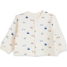 Hellobaby Erkek Bebek Kapitone Hırka Araba Baskılı Çıtçıtlı Bisiklet Yaka Long Sleeve