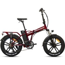 Kron Zuma 20 Jant Elektrikli Bisiklet Katlanır - 7 Vites - H.disc- Elektrikli -Kırmızı - Siyah