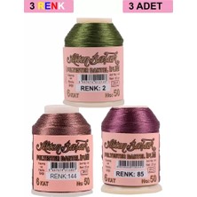 Just Cheap Store 3 Adet Altınbaşak Oya ve Dantel Ipi 20 gr - Royaleks - No: 144 - 085 - 002