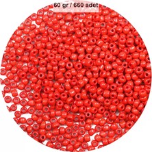 Just Cheap Store Koyu Turuncu Renk 4 mm Yaklaşık 660 Adet / 60 Gram Cam Boncuk Oya Yazma Bileklik ve Kolye