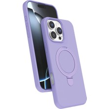 İlkyaz Fashion Apple Iphone 16 Pro Regal Magsafe Standlı Kapak - Lila
