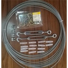 PremiumPort 8 Metre Çelik Halat ve Kanca Dubel Montaj Seti