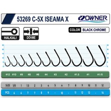 Owner 53269 C-5x Iseama x Black Chrome No:6 Sazan Iğnesi 10 Adet