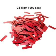 Just Cheap Store Kırmızı 15 x 5 mm Dantel Oya Yazma Halhal Abiye Lazer Kesim Pul 600 Adet / 24 Gram