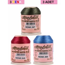 Just Cheap Store 3 Adet Altınbaşak Oya ve Dantel Ipi 20 gr - Royaleks - No: 646 - 466 - 367