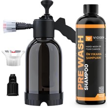 Araç Yıkama Aparatı 2lt  Köpük Püskürtücü El Pompası, Viogen Chemical Prewash Shampoo 700 ml