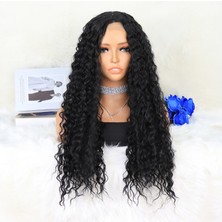 Pileli Store Afro Dalga Siyah Orta Boy Tül Peruk