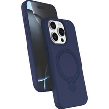 İlkyaz Fashion Apple Iphone 15 Pro Max Regal Magsafe Standlı Kapak - Lacivert