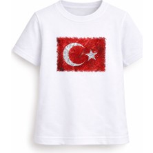 Herşey Nota Erkek Çocuk Beyaz Desenli Tişört 3-14 Yaş Baskılı Şık Tasarım