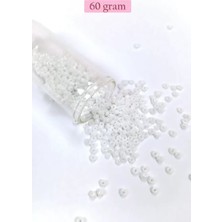 Just Cheap Store Dökme Cam Kum Boncuk (8/0) 3 mm - 60 Gram - Inci Beyaz - BNC186